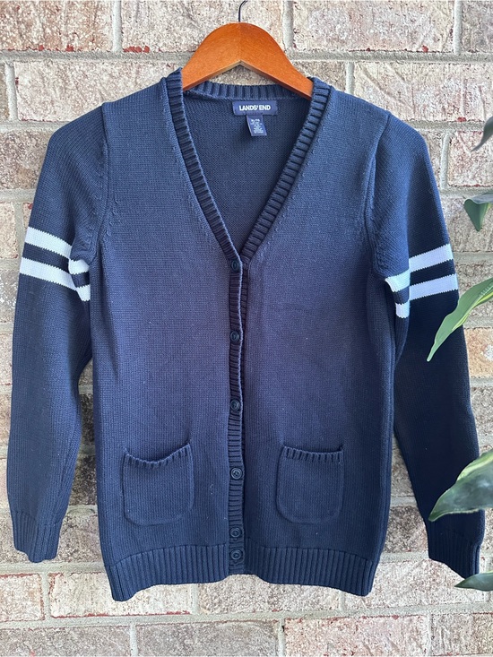 Lands' End Other - Lands' End kids Navy V-Neck Button wCardigan Sweater can fit women’s XS/S